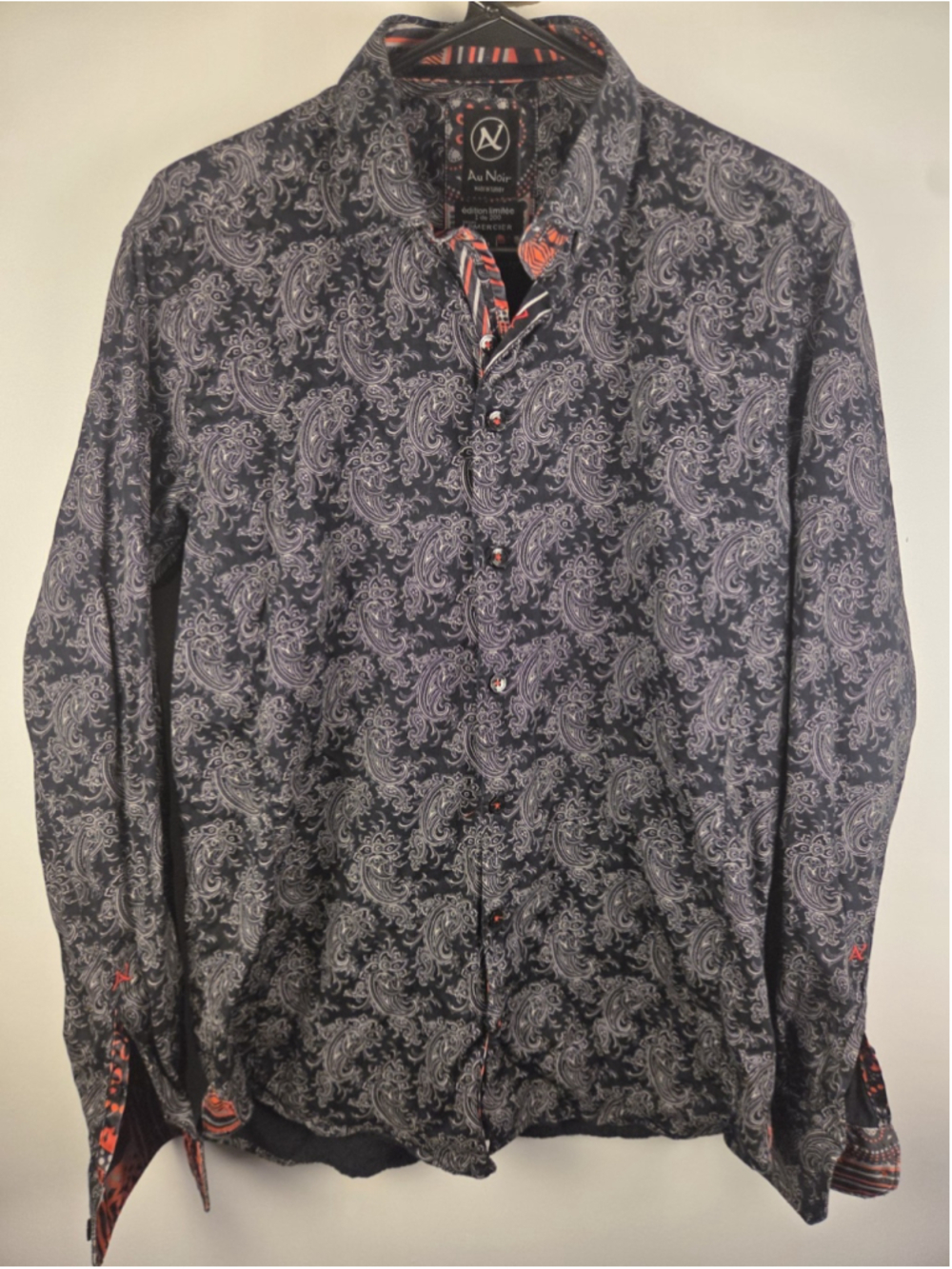 Au Noir Limited Edition Men's Casual Button-Down Shirt Long Sleeves Size 3